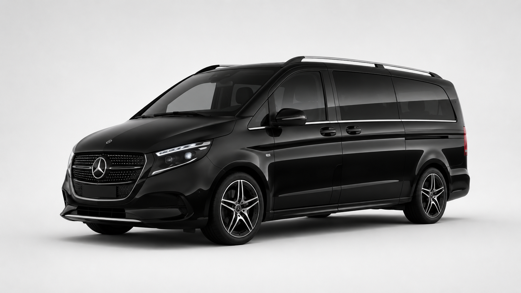 Black Mercedes-Benz V-Class for a group transfer from RAF Northolt