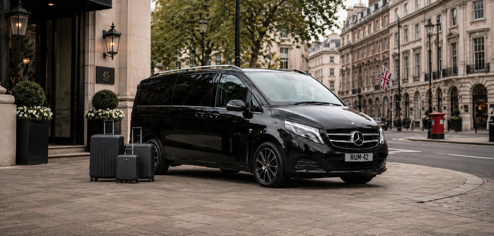 Hourly chauffeur service in London with a private Mercedes-Benz vehicle