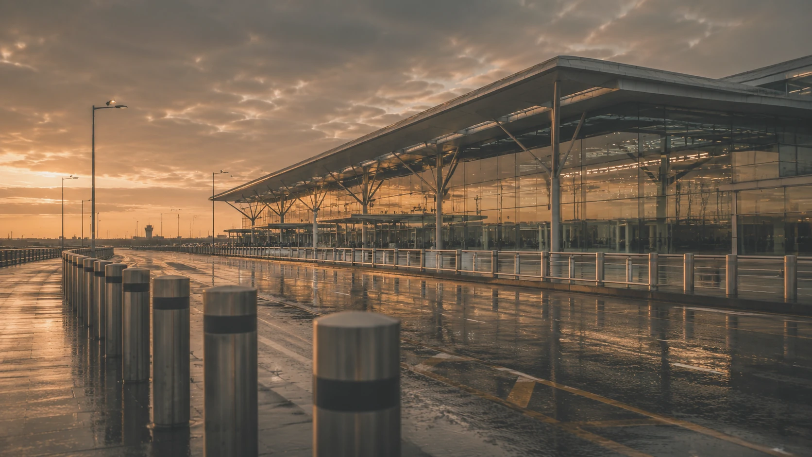 Airport terminal drop-off area for Luton Airport chauffeur transfers